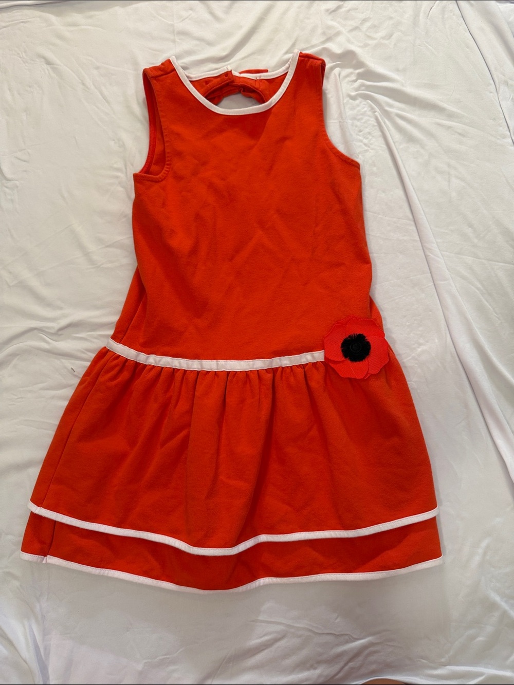 Janie and Jack Bright Red Poppy-Accent Girls Dress Costume